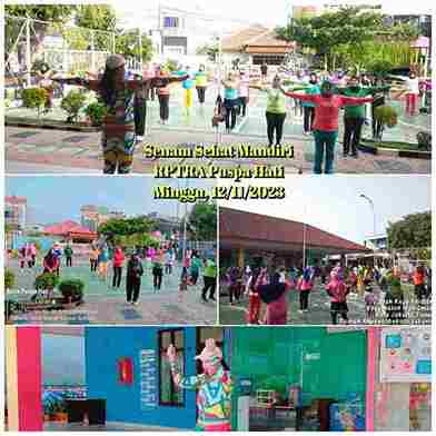 Senam mandiri warga sekitar RPTRA Puspa Hati