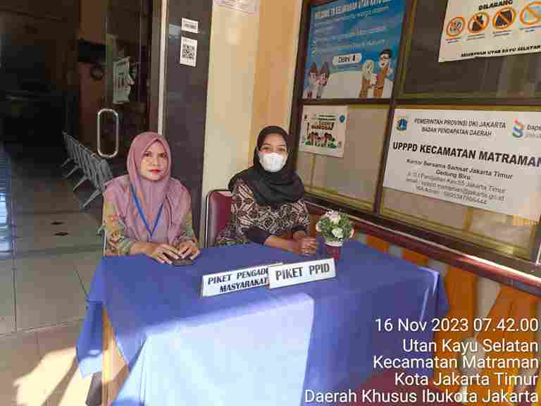 Piket Pos Pengaduan Masyarakat Pengelola RPTRA dan ASN  Kelurahan Utan  Kayu Selatan