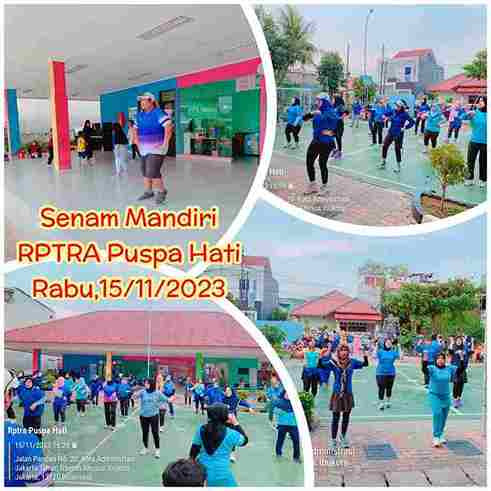 Senam mandiri warga sekitar RPTRA Puspa Hati