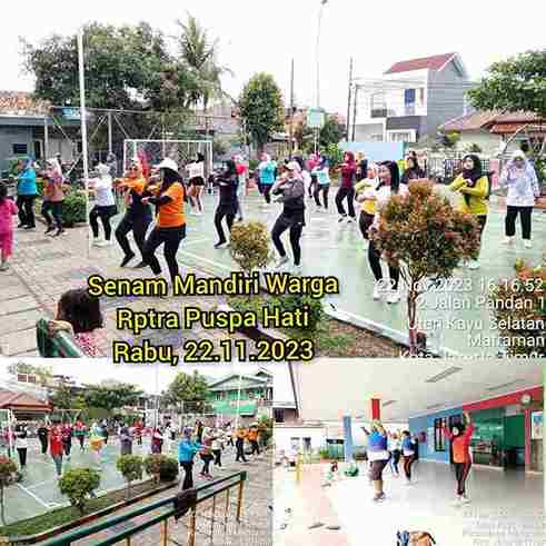 Senam mandiri warga sekitar RPTRA Puspa Hati