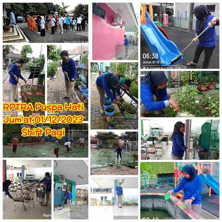 Piket shift pagi dan shift siang pengelola RPTRA