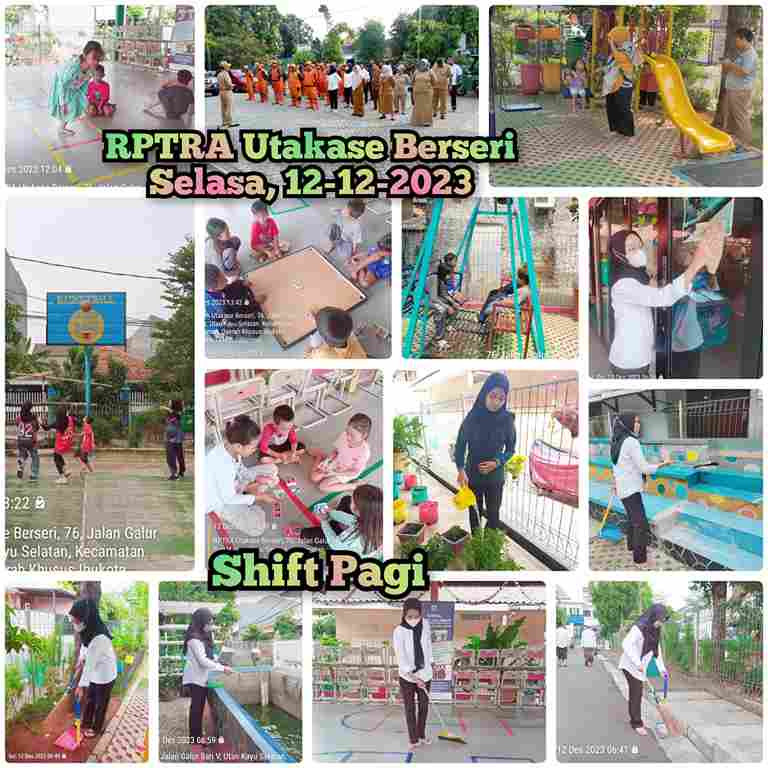 Piket shift pagi dan shift siang pengelola RPTRA