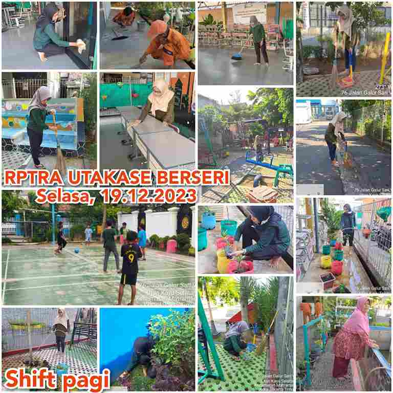 Piket shift pagi dan shift siang pengelola RPTRA