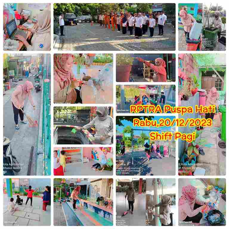 Piket shift pagi dan shift siang pengelola RPTRA