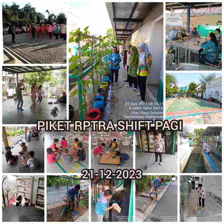 Piket shift pagi dan shift siang pengelola RPTRA