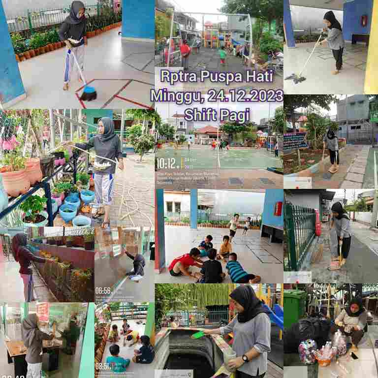 Piket shift pagi dan shift siang pengelola RPTRA