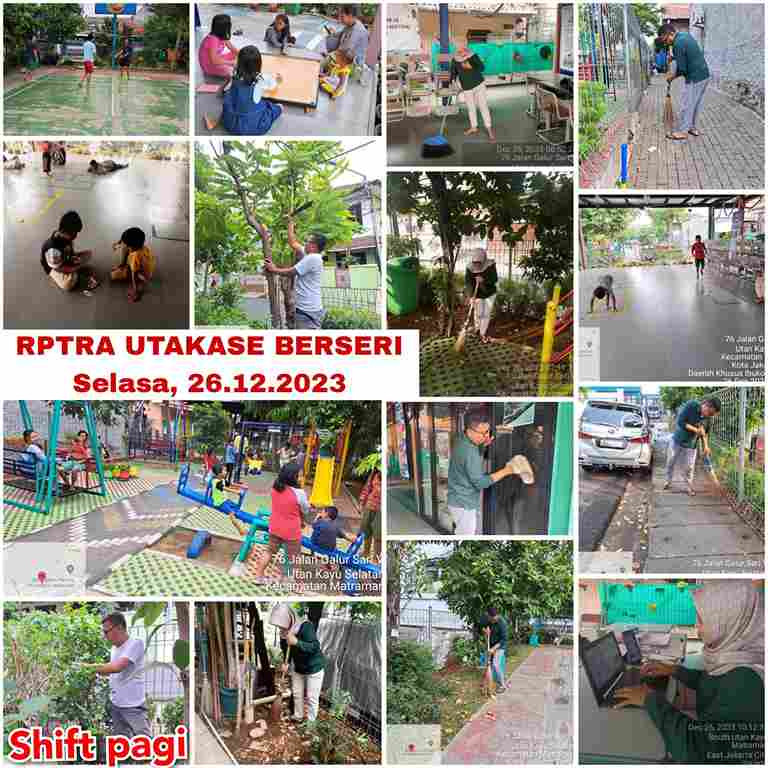 Piket shift pagi dan shift siang pengelola RPTRA