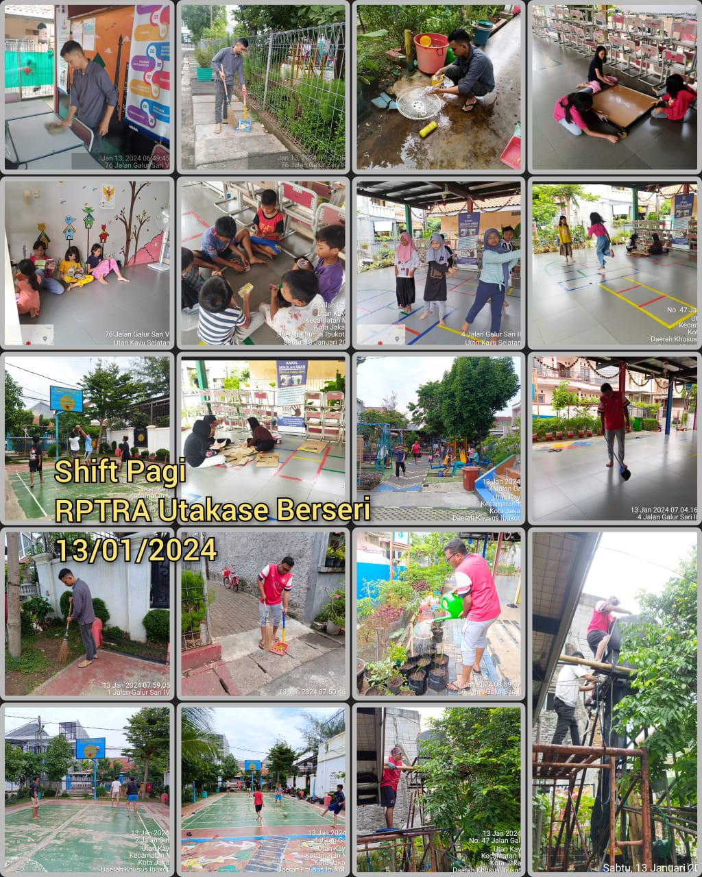 Piket shift pagi dan shift siang Pengelola RPTRA