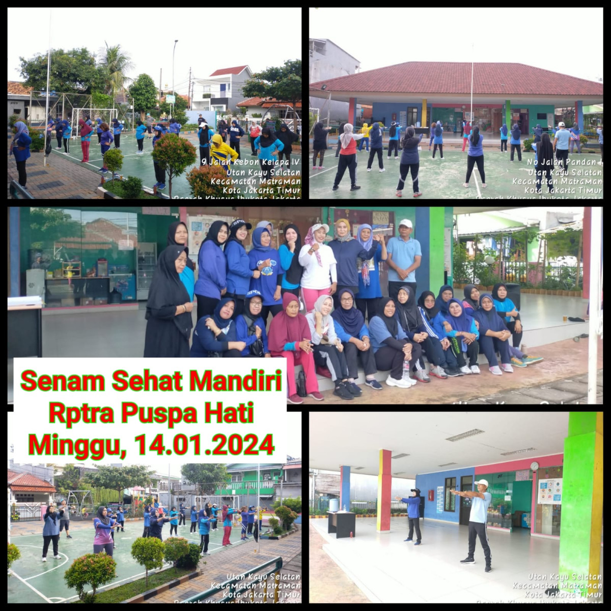 Senam Mandiri warga sekitar Rptra