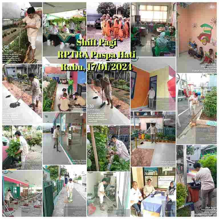 Piket shift pagi dan shift siang Pengelola RPTRA