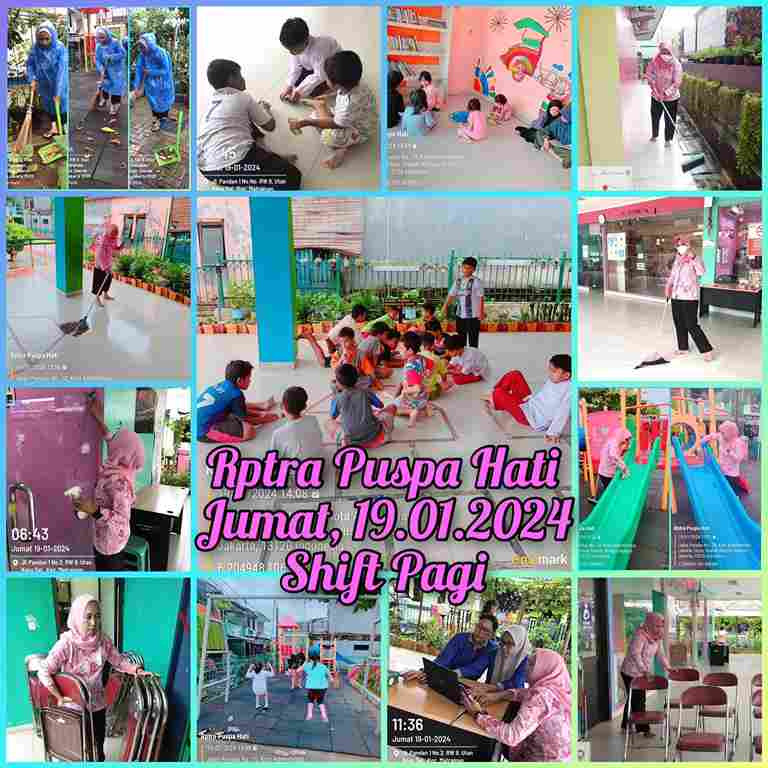 Piket shift pagi dan shift siang Pengelola RPTRA