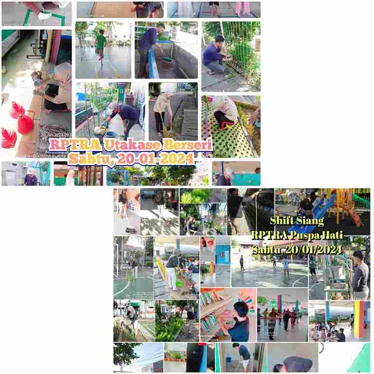 Piket shift pagi dan shift siang Pengelola RPTRA