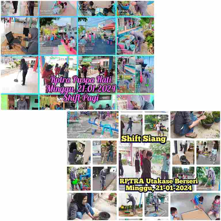 Piket shift pagi dan shift siang Pengelola RPTRA