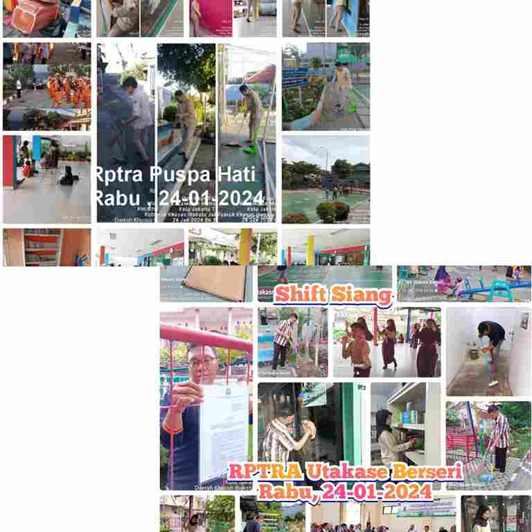 Piket shift pagi dan shift siang Pengelola RPTRA