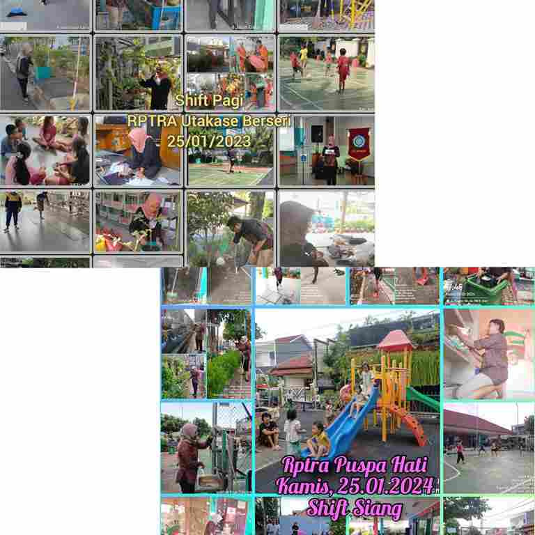 Piket shift pagi dan shift siang Pengelola RPTRA