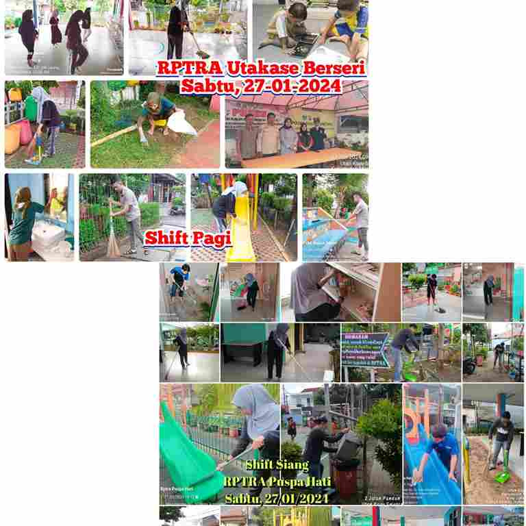 Piket shift pagi dan shift siang Pengelola RPTRA
