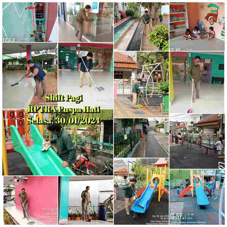 Piket shift pagi dan shift siang Pengelola RPTRA