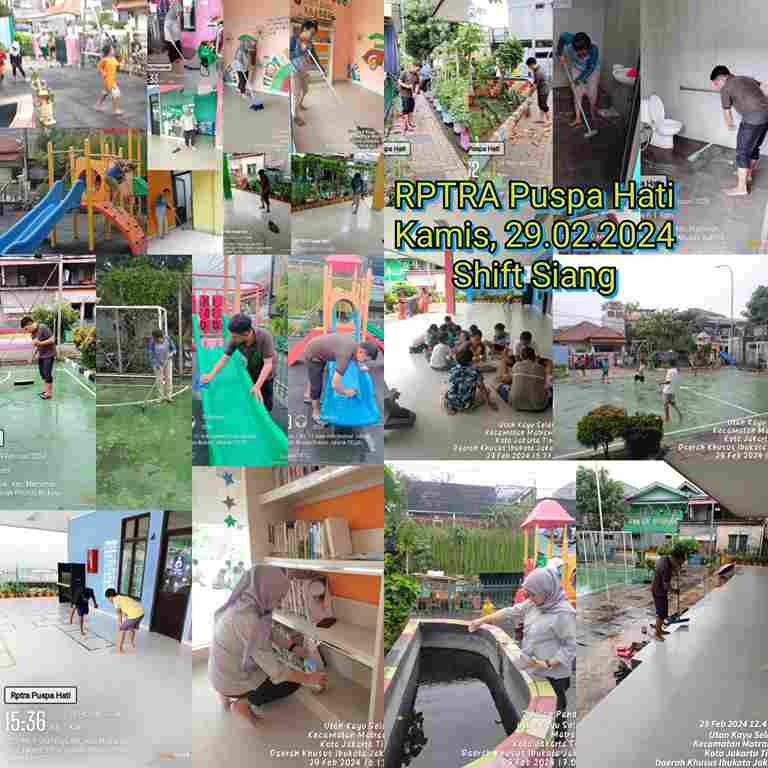 Piket Shift Pagi dan Shift Siang Pengelola RPTRA Utakase Berseri dan Puspa Hati