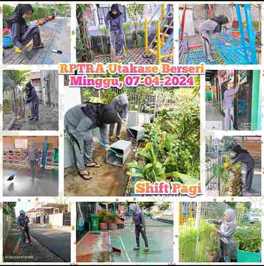 Piket Shift Pagi dan Shift Siang Pengelola RPTRA Utakase Berseri dan Puspa Hati