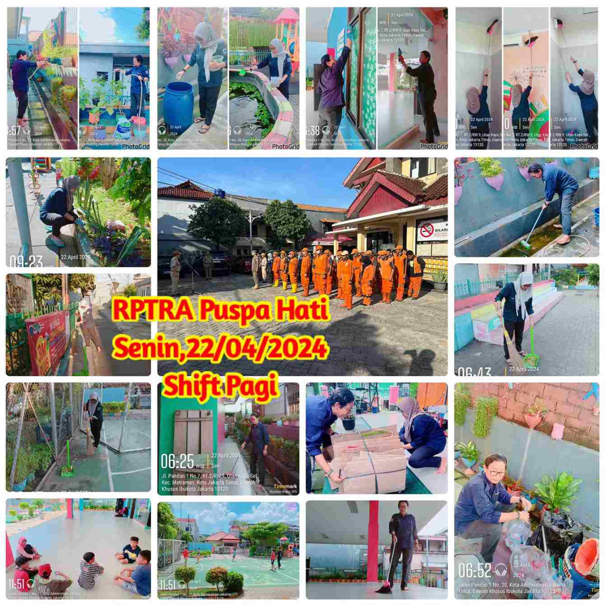 Piket Shift Pagi dan Shift Siang Pengelola RPTRA