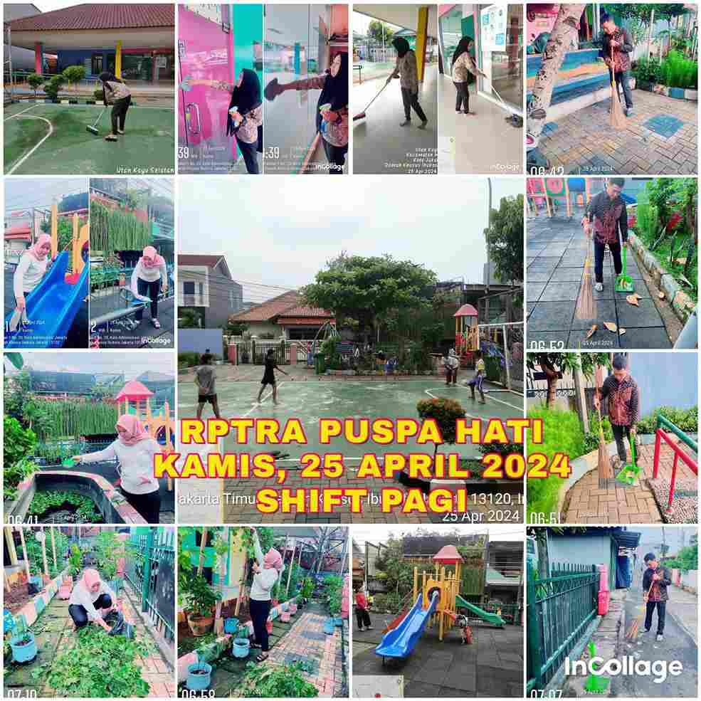 Piket Shift Pagi dan Shift Siang Pengelola RPTRA Utakase Berseri dan Puspa Hati