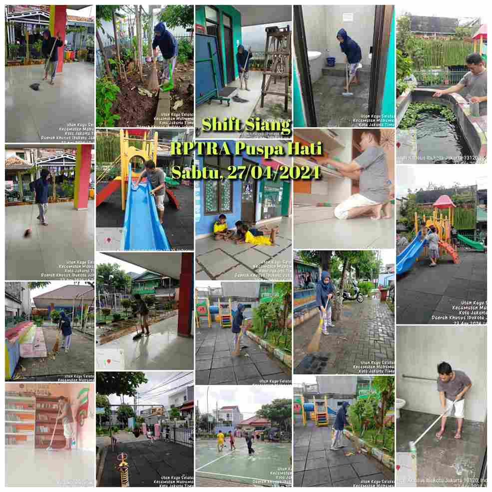 Piket Shift Pagi dan Shift Siang Pengelola RPTRA Utakase Berseri dan Puspa Hati