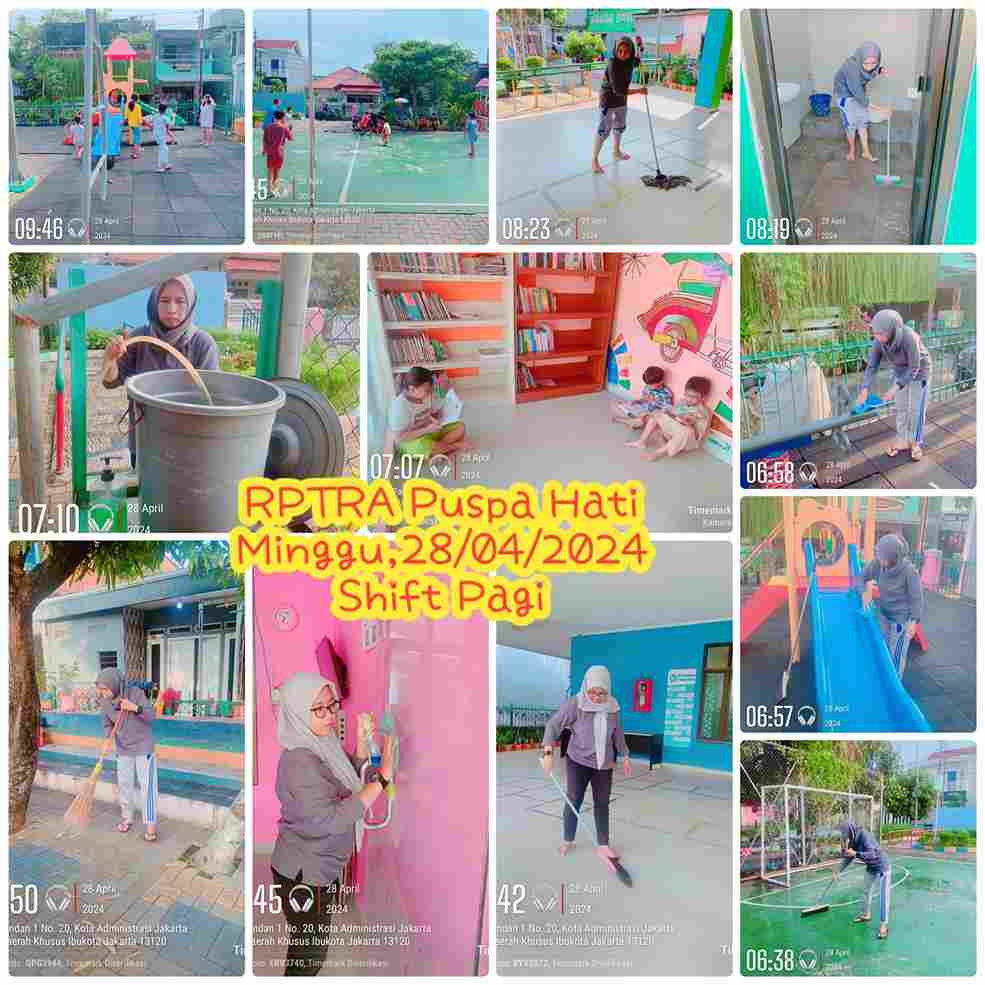 Piket Shift Pagi dan Shift Siang Pengelola RPTRA Utakase Berseri dan Puspa Hati
