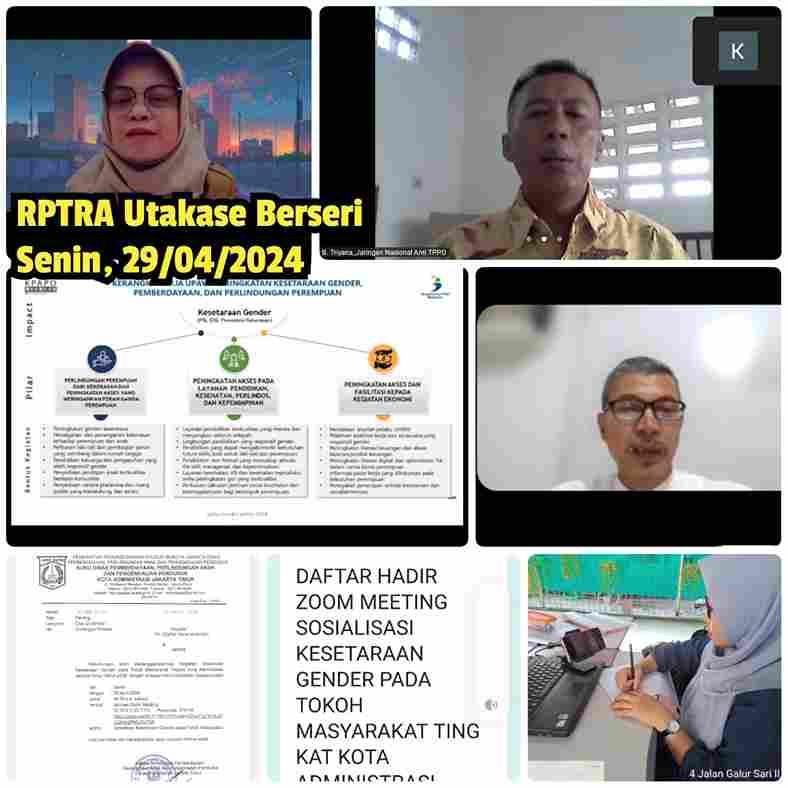 Zoom Sosialisasi Kesetaraan Gender pada Tokoh Masyarakat dari Sudin PPAPP Jakarta Timur