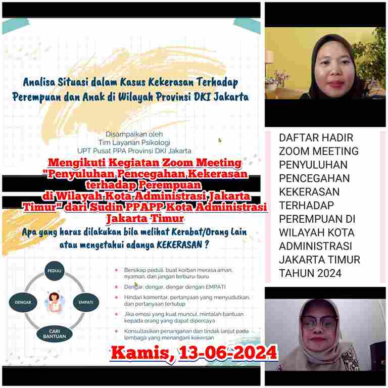 Zoom Meeting Penyuluhan Pencegahan Kekerasan Terhadap Perempuan