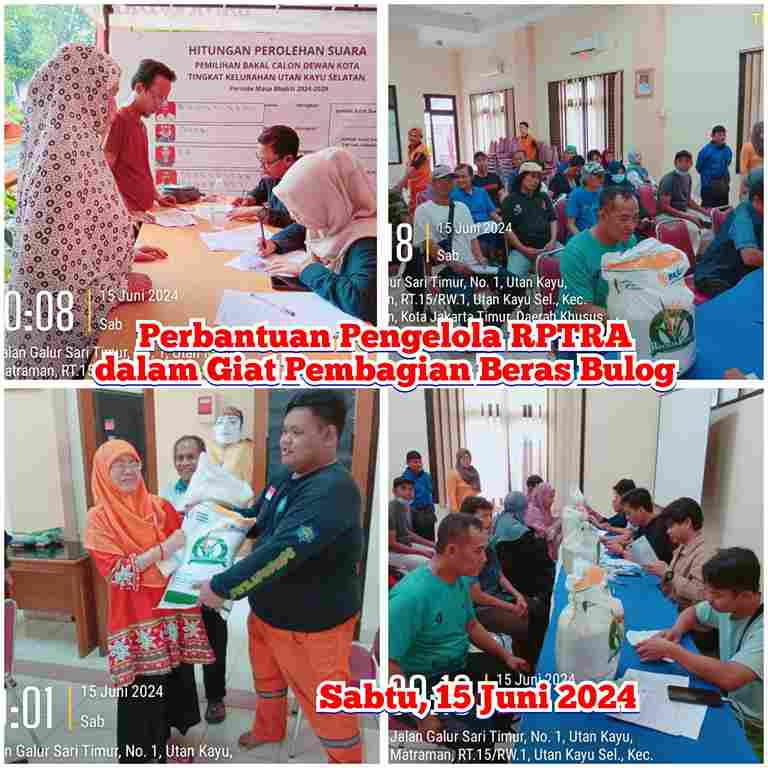 Perbantuan Pengelola RPTRA untuk Pendistribusian Beras Bulog