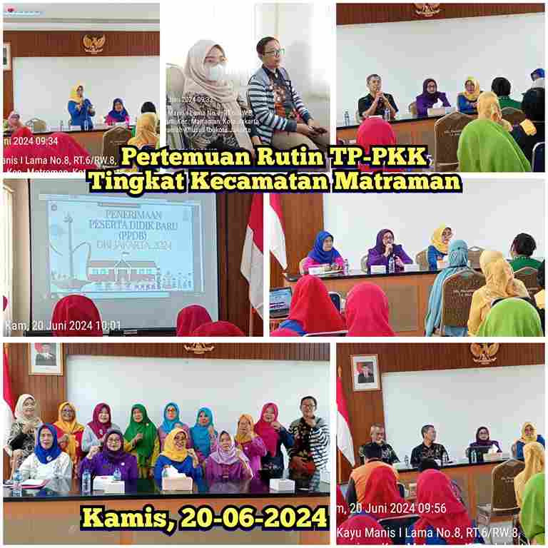 Pertemuan Rutin TP PKK Kecamatan Matraman