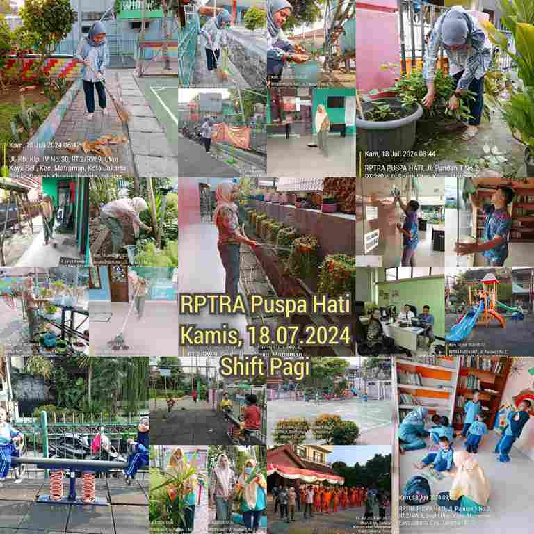 Piket shift pagi dan siang pengelola RPTRA