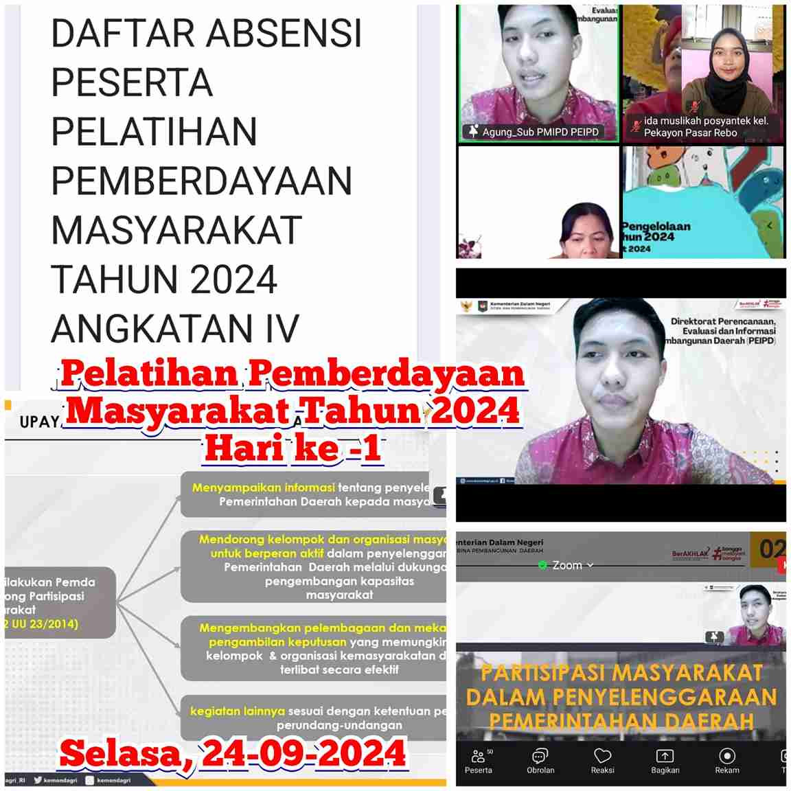 Pelatihan pemberdayaan masyarakat hari ke-1