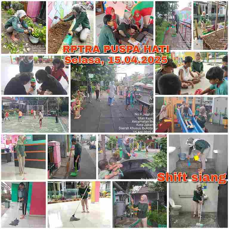 Piket Shift pagi dan siang Pengelola RPTRA