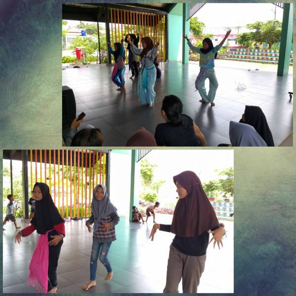 Latihan menari SDN 01 Kecamatan