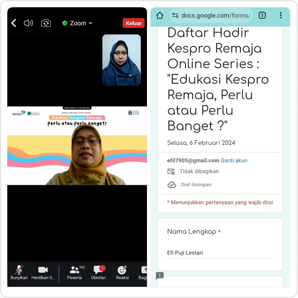 ZOOM KESPRO REMAJA ONLINE SERIES : EDUKASI KESPRO REMAJA,PERLU ATAU PERLU BANGET?
