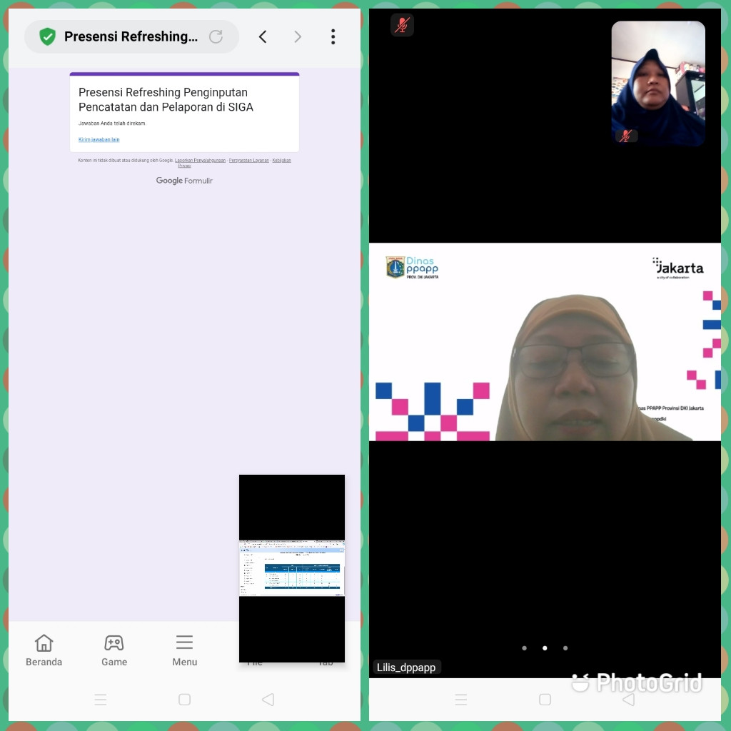 ZOOM REFRESING PENGINPUTAN PENCATATAN DAN PELAPORAN SIGA