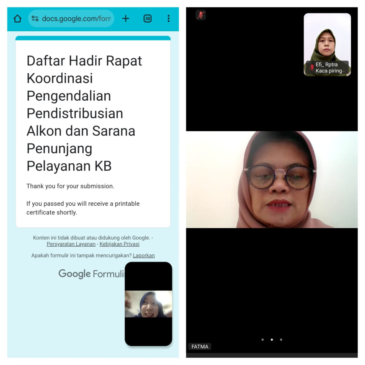 ZOOM RAPAT PENGENDALIAN PENDISTRIBUSIAN ALKON DAN SARANA PENUNJANG PELAYANAN KB