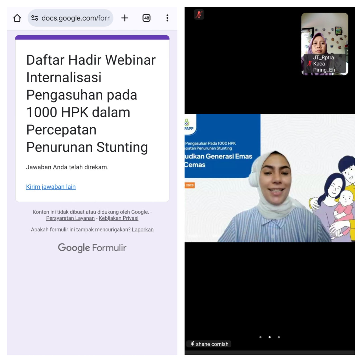 ZOOM INTERNALISASI PENGASUHAN 1000 HPK DAN PERCEPATAN PENURUNAN STUNTING