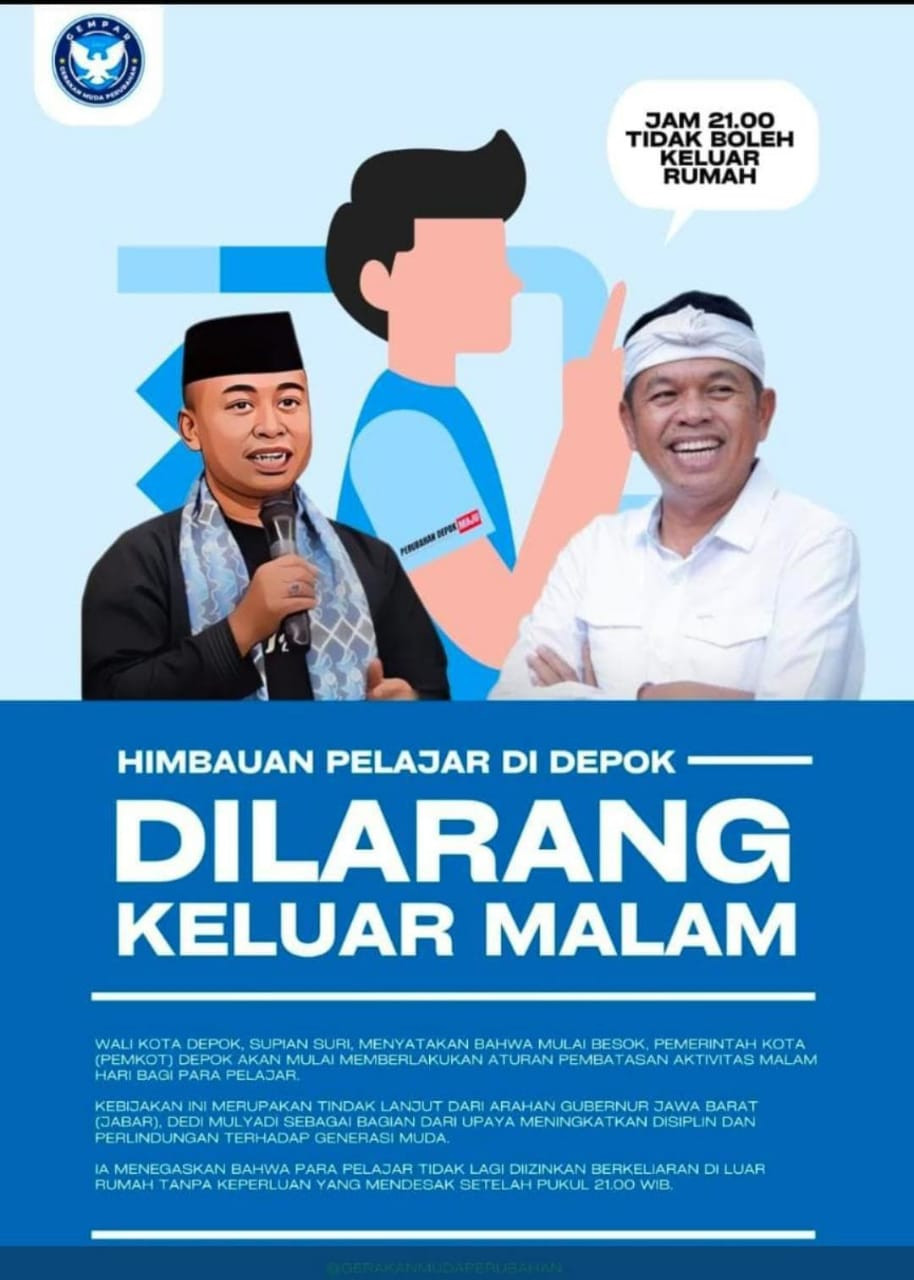 Pemberlakuan Jam Malam Himbauan Untuk Pelajar Di Kota Depok