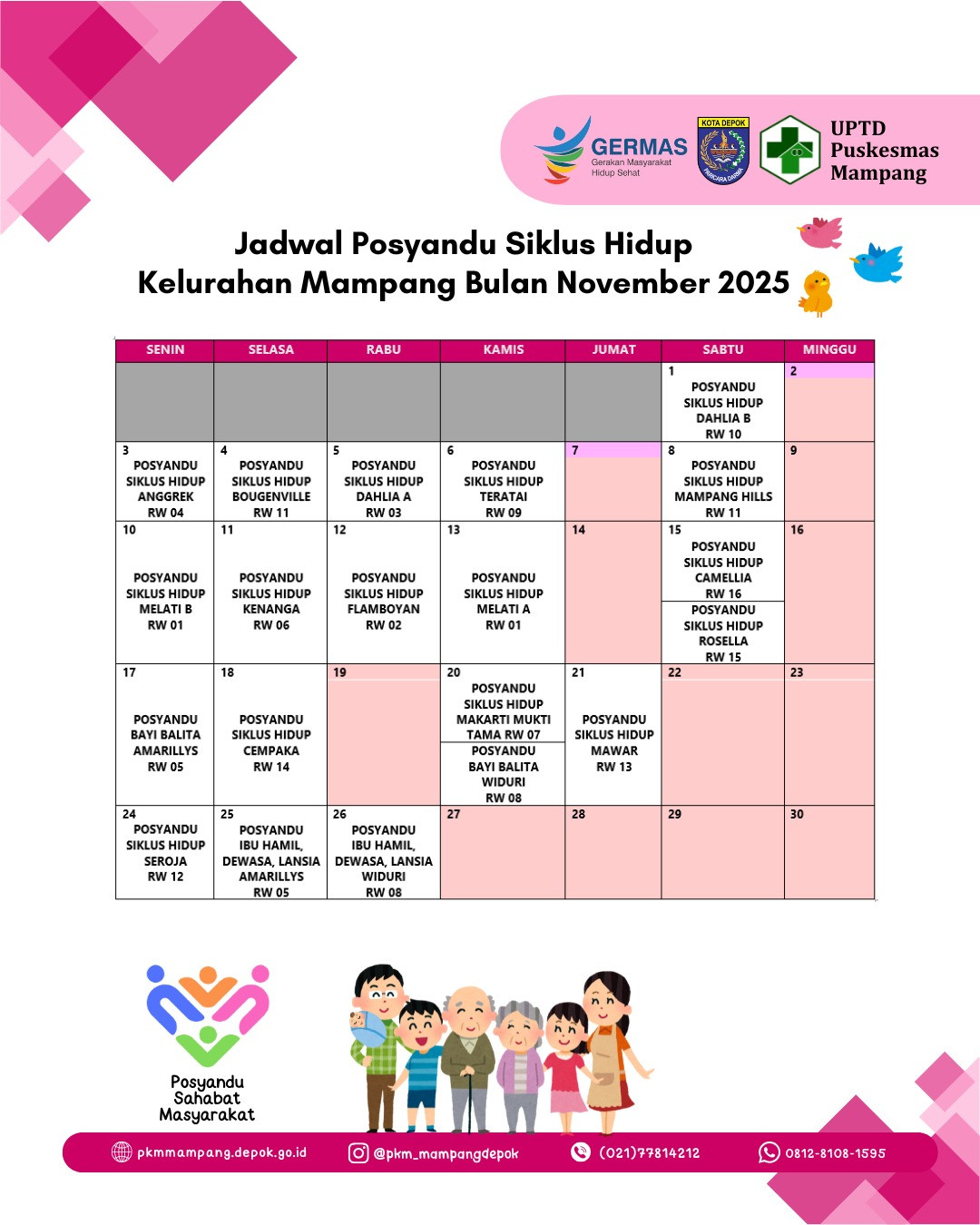 Jadwal Posyandu Di Kelurahan Mampang Bulan November 2025