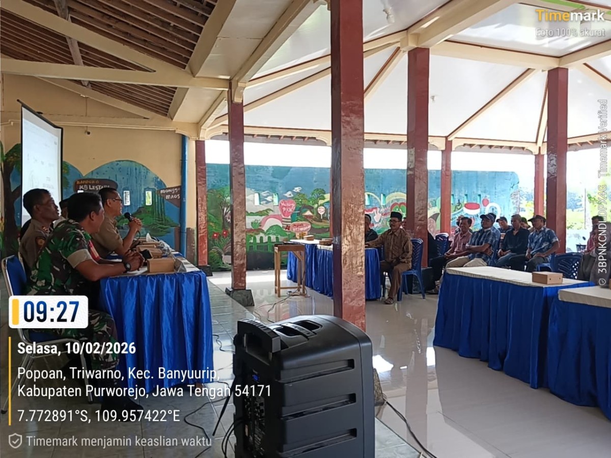 Lokasi Pembangunan Fisik Gerai Pergudangan dan Kelengkapan Koperasi Desa Merah Putih Triwarno Ditetapkan.