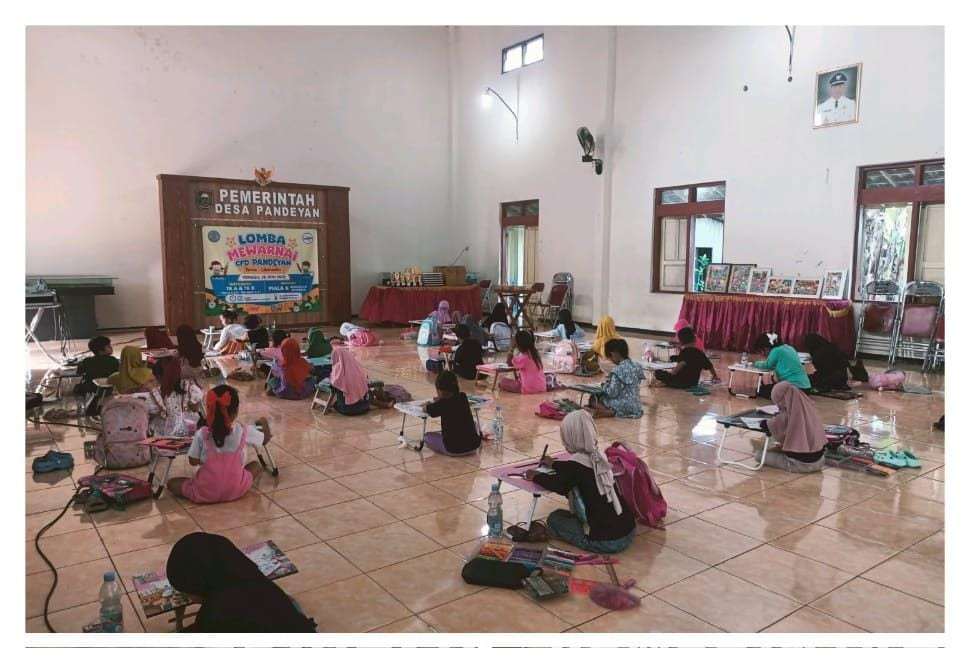 Kegiatan Lomba Mewarnai terlaksana di Aula Desa Pandeyan