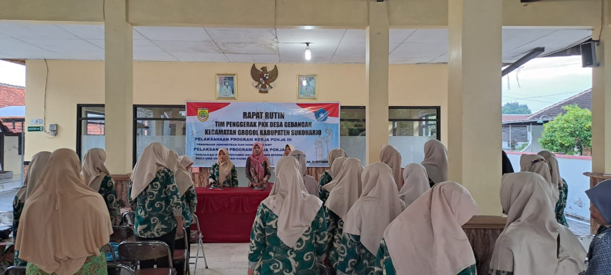 Rapat RutinTP PKK Desa Gedangan Kecamatan Grogol