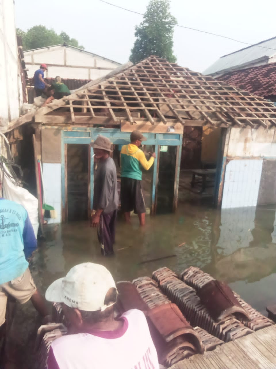 disela-sela banjir rop tetap bongkar