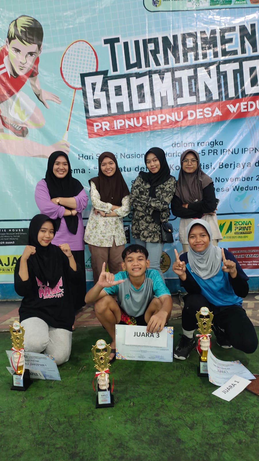 Ranting IPNU IPPNU Desa Buko Meraih Juara di Ajang Perlombaan Badminton Yang Diselenggarakan oleh Ranting IPNU IPPNU Desa Wedung