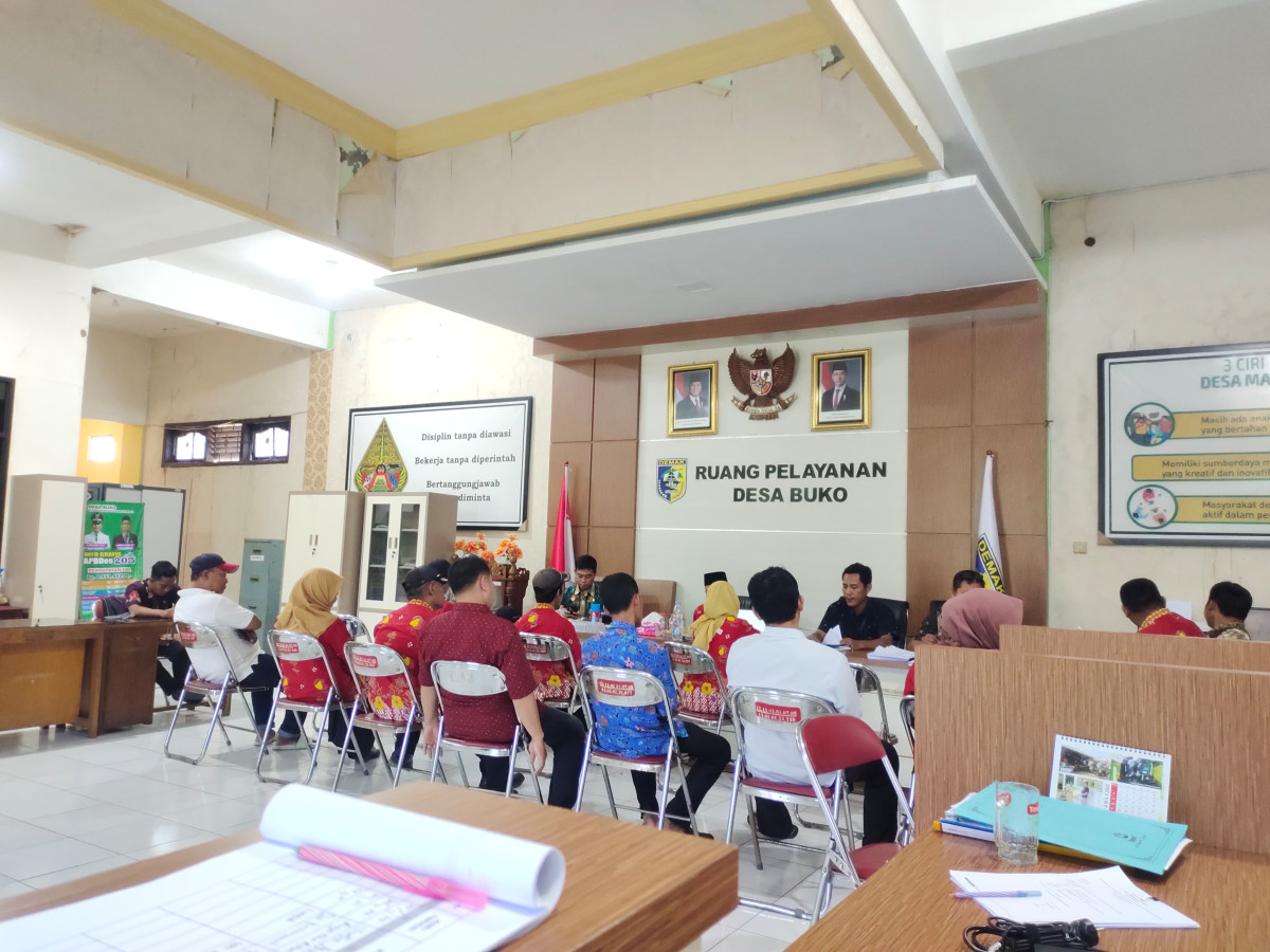 Kegiatan Monitoring Kecamatan Ke Desa Buko Kecamatan Wedung untuk Pelaporan Semester I Dana Desa untuk tahap Semester II