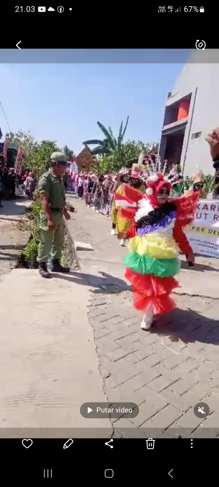 Karnaval desa jetak dalam rangkaHUT RI ke 78