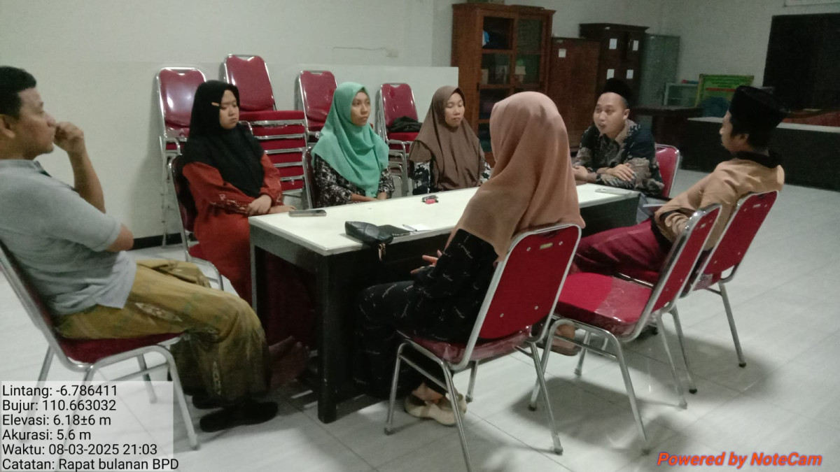 Rapat bulanan BPD desa jetak