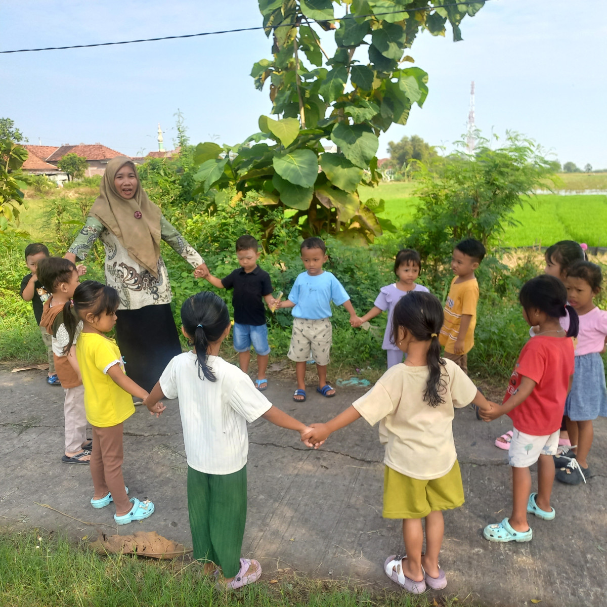 anak paud bermain kooperatif kerjasama dengan berencana